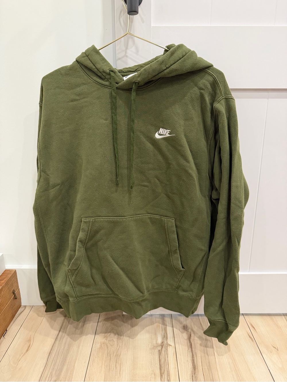 Nike Men's Olive Green Fleece Hoodie